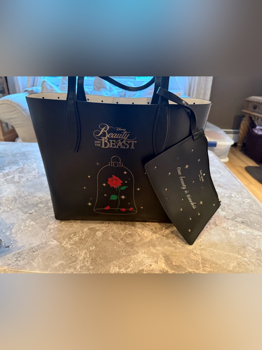NWOT Disney X Kate Spade New York Beauty And The Beast Small Reversible Tote